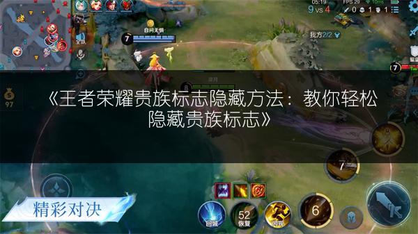 《王者荣耀贵族标志隐藏方法：教你轻松隐藏贵族标志》