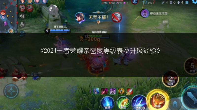 《2024王者荣耀亲密度等级表及升级经验》